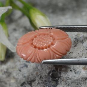 Coral rosa natural de 2,80 ct, corte flor, opaco