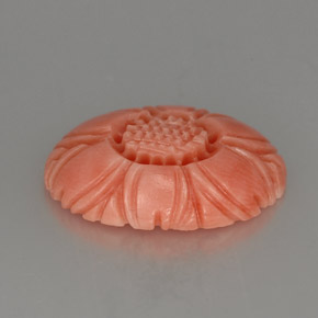 Coral rosa natural de 3,24 ct, forma elegante, opaco