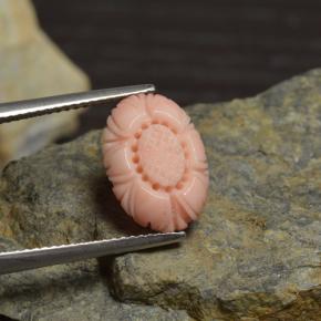 Coral rosa natural de 3,39 ct, corte flor, opaco