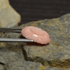 Coral rosa natural de 3,39 ct, corte flor, opaco