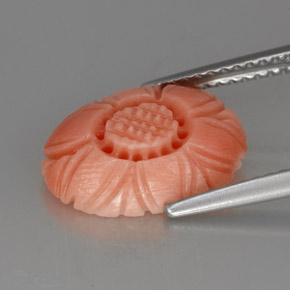 Coral rosa natural de 2,52 ct, corte flor, opaco