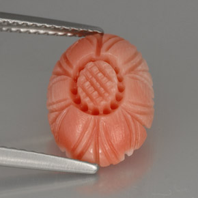 Coral rosa natural de 2,52 ct, corte flor, opaco