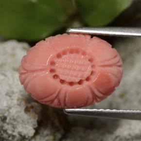 Coral rojo natural de 3,67 ct, corte flor, opaco