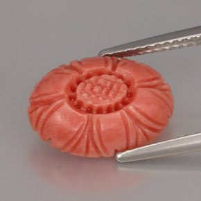 Coral rosa natural de 4,16 ct, forma elegante, opaco