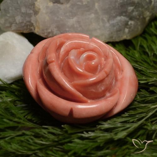 Coral Rosado medio natural de 31.12 ct, Corte Flor, Opaco
