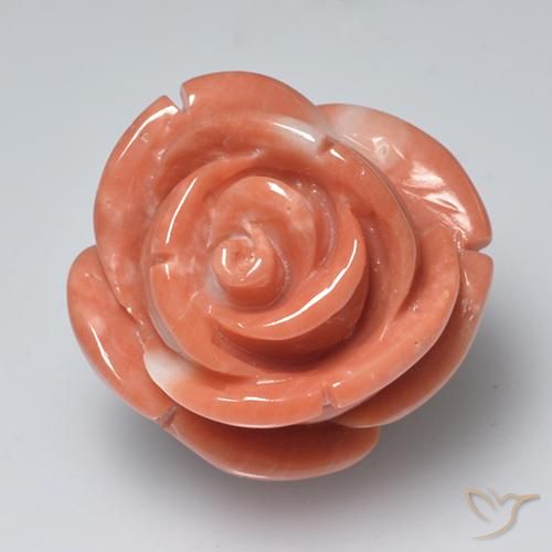 19.58ct Natural Rosado medio Coral, Corte Flor, Opaco