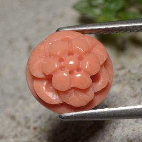Coral rosa natural de 4,01 ct, corte flor, opaco