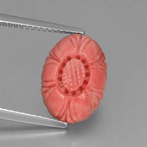 Coral rosa natural de 3,52 ct, forma elegante, opaco