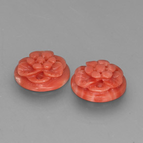 Gemas de coral rosa natural de  ct, forma elegante, opaco
