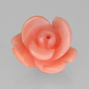 Coral rosa natural de 2,94 ct, forma elegante, opaco