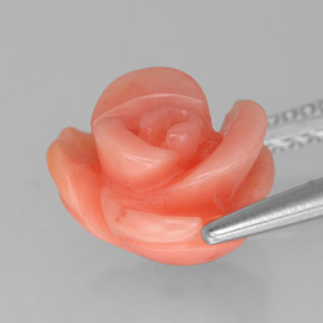 Coral rosa natural de 2,94 ct, forma elegante, opaco