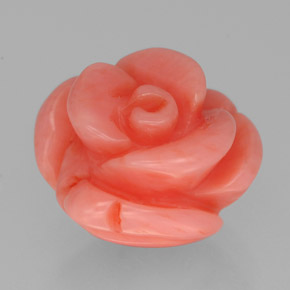 Coral rosa natural de 4,44 ct, forma elegante, opaco