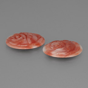 Gemas de coral bicolor natural de 5,09 ct, forma elegante, opaco