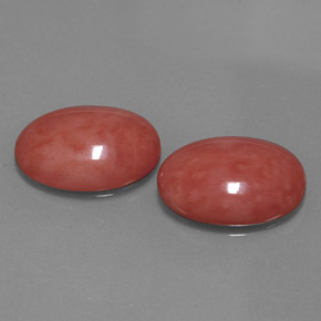 Gemas de coral rosa natural de  ct, corte óvalo, opaco