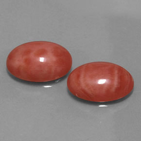 Gemas de coral rosa natural de  ct, corte óvalo, opaco