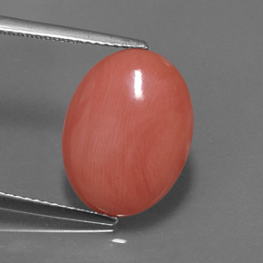 Coral rosa natural de 4,97 ct, corte óvalo, opaco