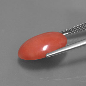 Coral rosa natural de 5,26 ct, corte óvalo, opaco
