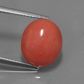 Coral rosa natural de 4,34 ct, corte óvalo, opaco