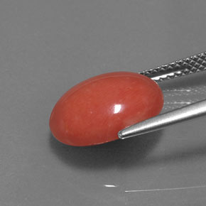 Coral rosa natural de 4,34 ct, corte óvalo, opaco