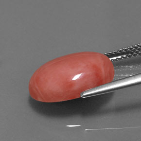 Coral Salmón natural de 4.53 ct, Corte Óvalo, Opaco