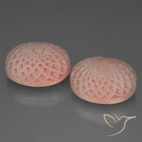 Gemas de Coral Rosado claro medio natural de 68.24 ct, Elegante, Opaco