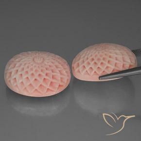 Gemas de Coral Rosado claro medio natural de 68.24 ct, Elegante, Opaco