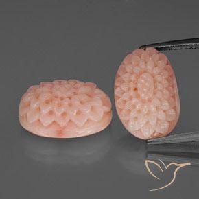 Gemas de coral rosa natural de 14,42 ct, forma elegante, opaco