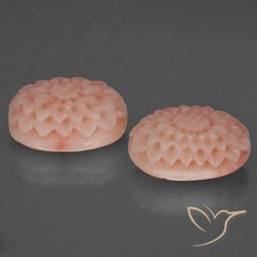 Gemas de coral rosa natural de 14,42 ct, forma elegante, opaco