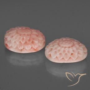 Gemas de Coral Rosado azulado natural de 15.10 ct, Elegante, Opaco