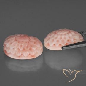 Gemas de Coral Rosado azulado natural de 15.10 ct, Elegante, Opaco