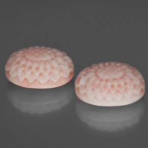 Gemas de coral rosa natural de  ct, forma elegante, opaco