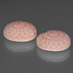 Gemas de coral rosa natural de  ct, forma elegante, opaco