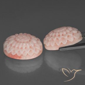 Gemas de Coral Rosado azulado natural de 16.70 ct, Elegante, Opaco