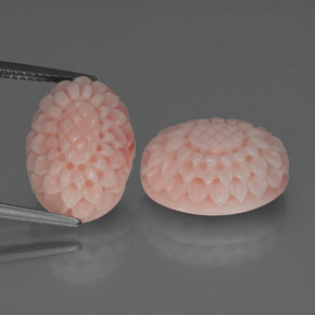 Gemas de coral rosa natural de 17,41 ct, forma elegante, opaco