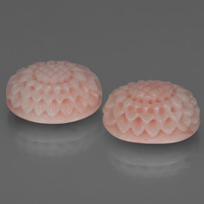 Gemas de coral rosa natural de 17,41 ct, forma elegante, opaco