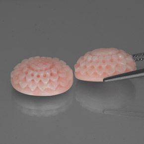 Gemas de coral rosa natural de  ct, forma elegante, opaco