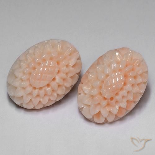 14.65ctw Natural Rosado medio Coral, Corte Flor, Opaco
