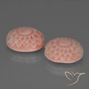 Gemas de Coral Rosado flamingo natural de 16.80 ct, Elegante, Opaco