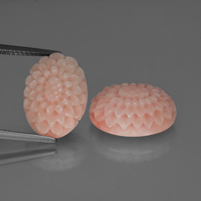 Gemas de Coral Rosado medio natural de 14.19 ct, Forma elegante, Opaco