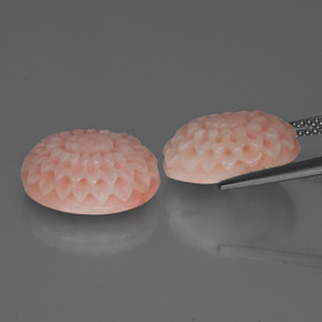 Gemas de Coral Rosado medio natural de 14.19 ct, Forma elegante, Opaco