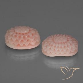 Gemas de Coral Rosado salmón natural de 16.64 ct, Elegante, Opaco