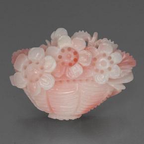 Coral rosa natural de 20,18 ct, corte flor, opaco