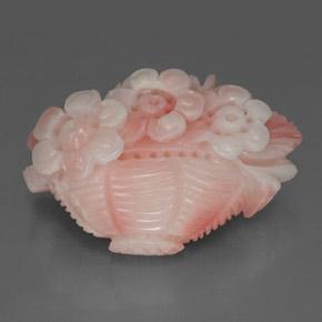 Coral rosa natural de 20,18 ct, corte flor, opaco