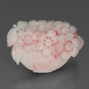 Coral rosa natural de 24,69 ct, corte flor, opaco