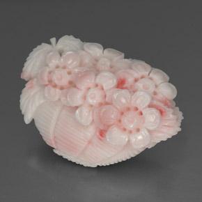 Coral rosa natural de 24,69 ct, corte flor, opaco