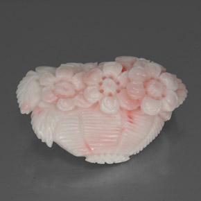 Coral rosa natural de 24,69 ct, corte flor, opaco