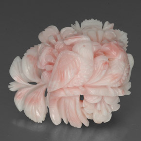 Coral rosa natural de 35,76 ct, forma elegante, opaco
