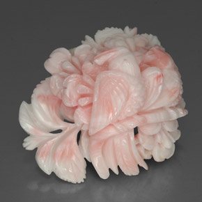 Coral rosa natural de 35,76 ct, forma elegante, opaco
