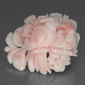 Coral rosa natural de 35,76 ct, forma elegante, opaco