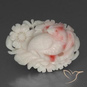 Coral rosa natural de 28,04 ct, forma elegante, opaco